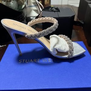 Stuart Weitzman Addison silver sandal